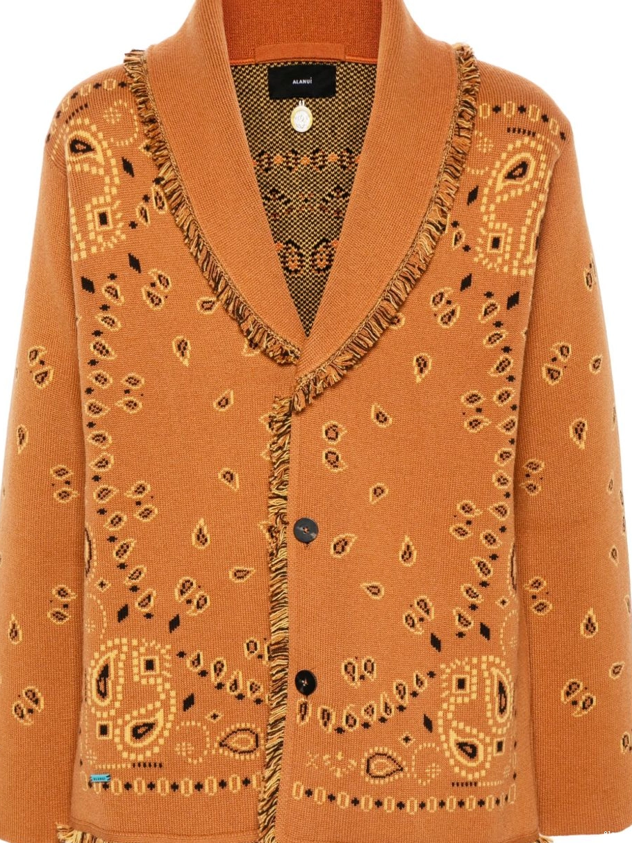 Cheap Women Alanui cashmere cardigan bandana-jacquard 0813